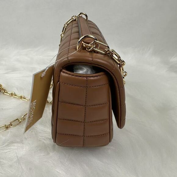 Michael Kors Tribeca Large Quilted Leather Shoulder/Crossbody Bag in Brown - Picture 2 of 9